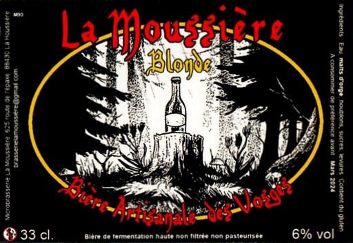 Etiquette BRASSERIE LA MOUSSIERE 11