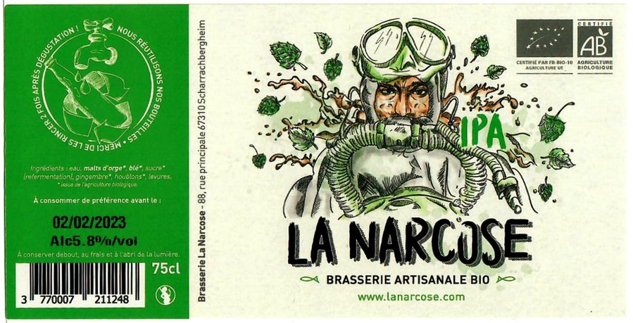 Etiquette BRASSERIE LA NARCOSE 07