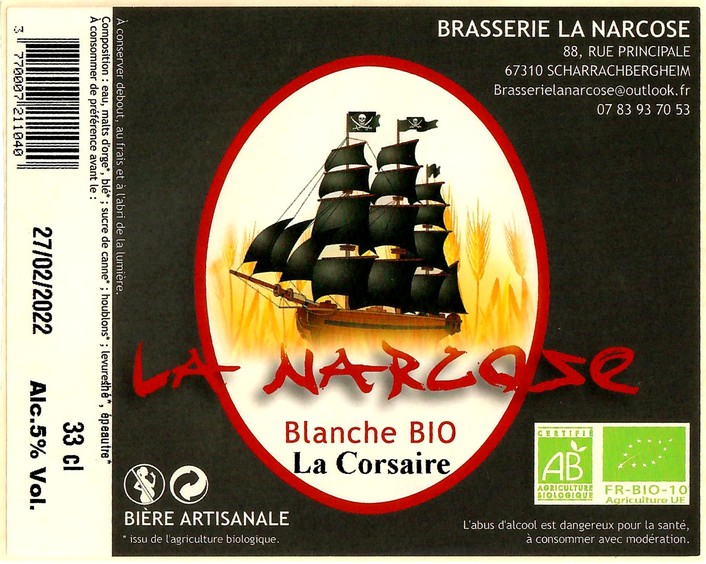 Etiquette BRASSERIE LA NARCOSE 09