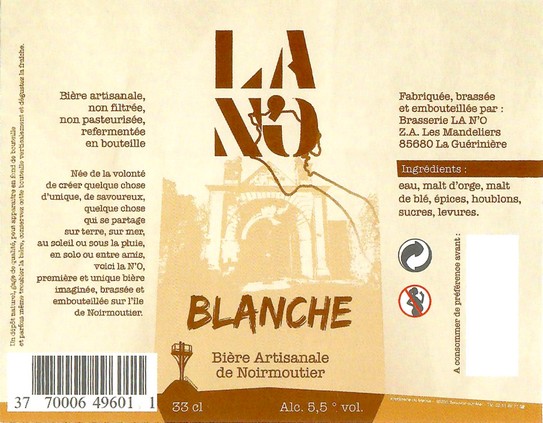 Etiquette BRASSERIE LA NO 18