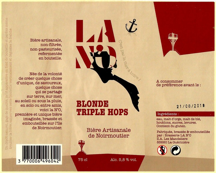 Etiquette BRASSERIE LA NO 22