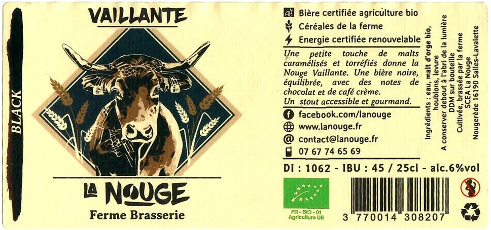 Etiquette BRASSERIE LA NOUGE 04
