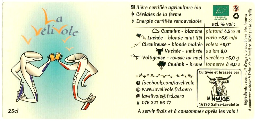 Etiquette BRASSERIE LA NOUGE 07