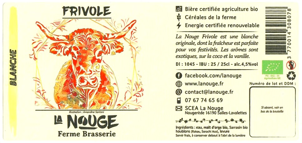 Etiquette BRASSERIE LA NOUGE 11