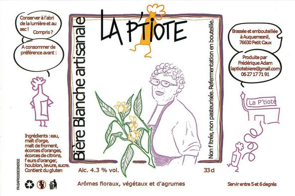 Etiqiuette BRASSERIE LA P'TIOTE 04 Etiqiuette BRASSERIE LA P'TIOTE 04