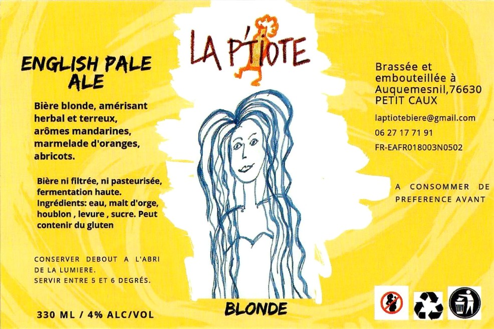 Etiquette BRASSERIE LA P'TIOTE 06 Etiquette BRASSERIE LA P'TIOTE 06