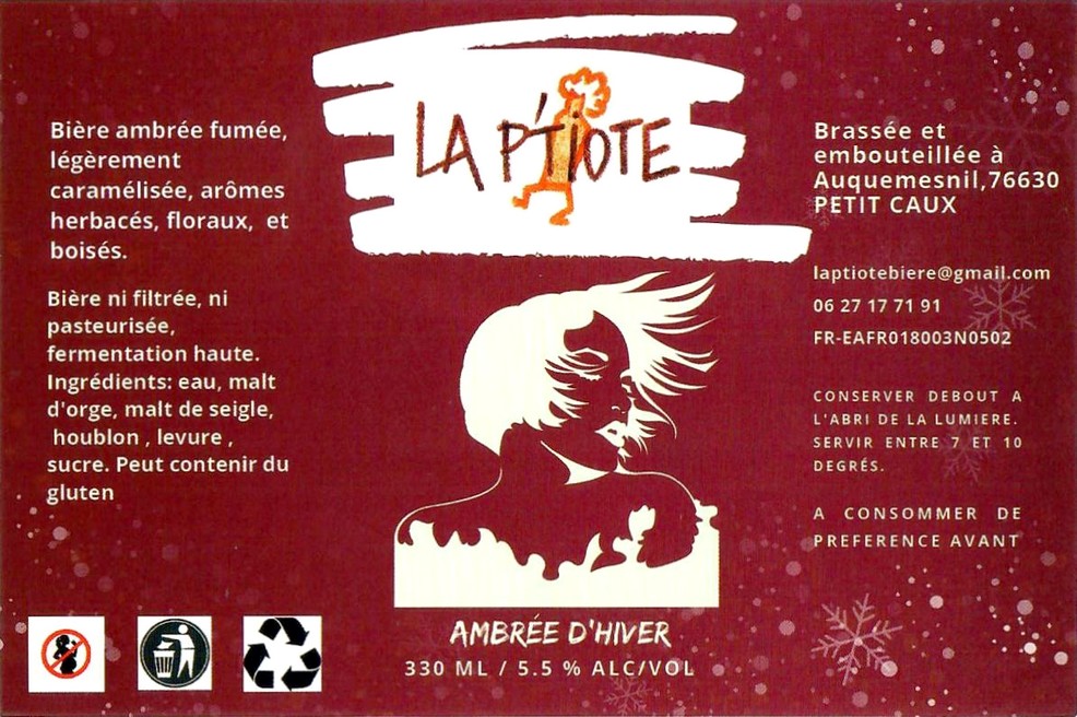 Etiquette BRASSERIE LA P'TIOTE 08 Etiquette BRASSERIE LA P'TIOTE 08