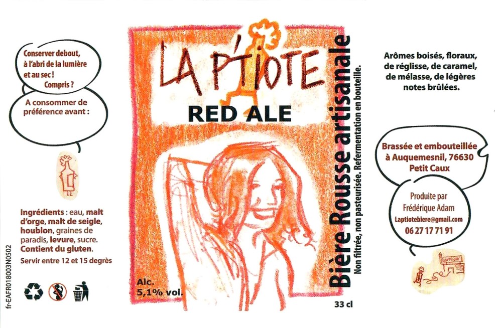 Etiquette BRASSERIE LA P'TIOTE 15 Etiquette BRASSERIE LA P'TIOTE 15