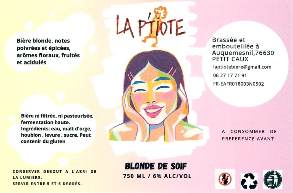 Etiquette BRASSERIE LA P'TIOTE 16 Etiquette BRASSERIE LA P'TIOTE 16