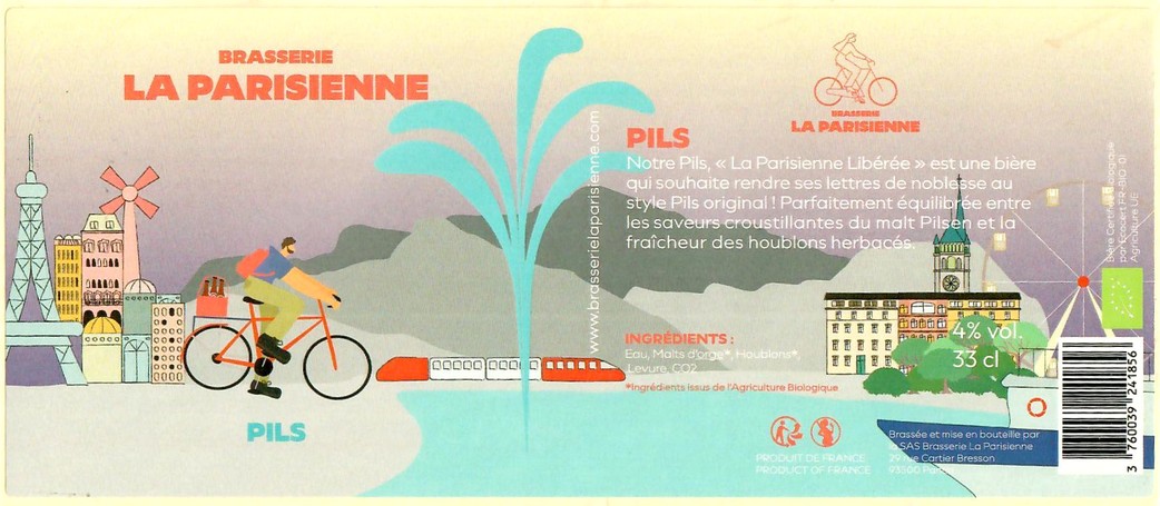 Etiquette BRASSERIE LA PARISIENNE 90