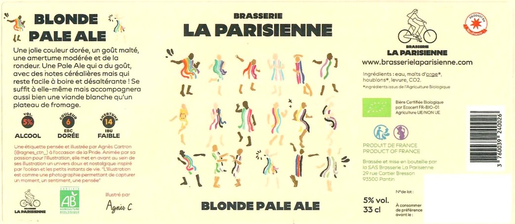 Etiquette BRASSERIE LA PARISIENNE 91