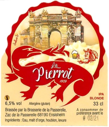 Etiquette BRASSERIE LA PASSERELLE 69