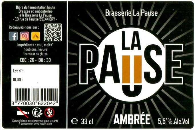 Etiquette BRASSERIE LA PAUSE 02