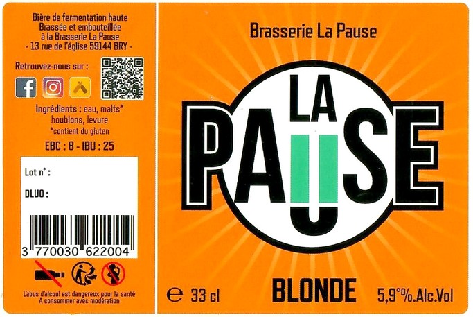Etiquette BRASSERIE LA PAUSE 03