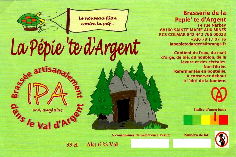 etiquette BRASSERIE LA PEPIETE D'ARGENT 04