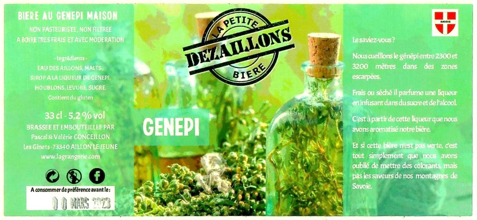 Etiquette BRASSERIE LA PETITE BIERE DEZAILLONS 01