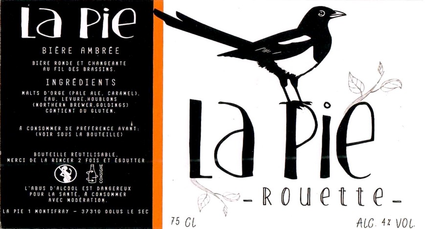 Etiquette BRASSERIE LA PIE 01