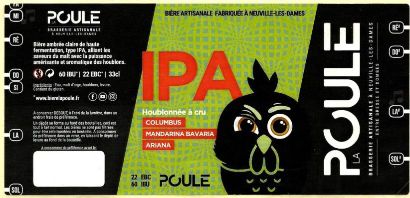 etiquette BRASSERIE LA POULE 01