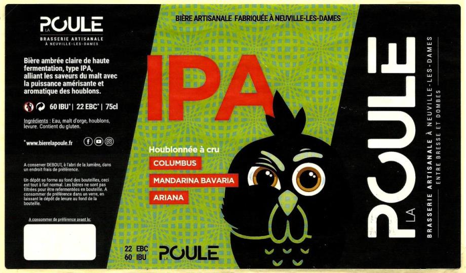 etiquette BRASSERIE LA POULE 02