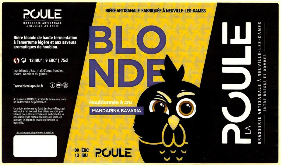 etiquette BRASSERIE LA POULE 06