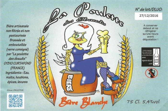 etiquette BRASSERIE LA POULETTE DES EBAUDIS 06