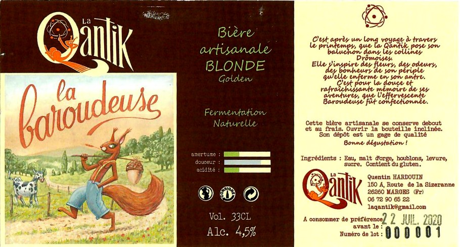 Etiquette BRASSERIE LA QANTIK 01