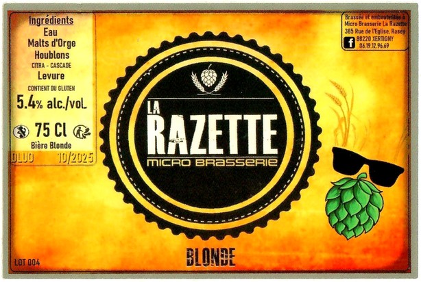 Etiquette BRASSERIE LA RAZETTE 01