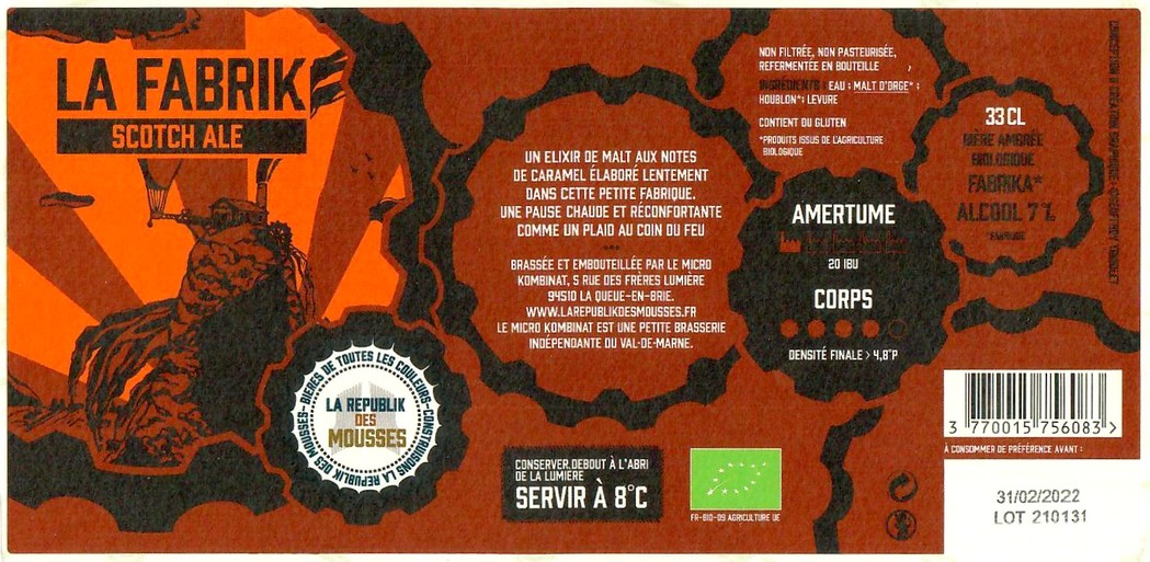 Etiquette BRASSERIE LA REPUBLIK DES MOUSSES 10