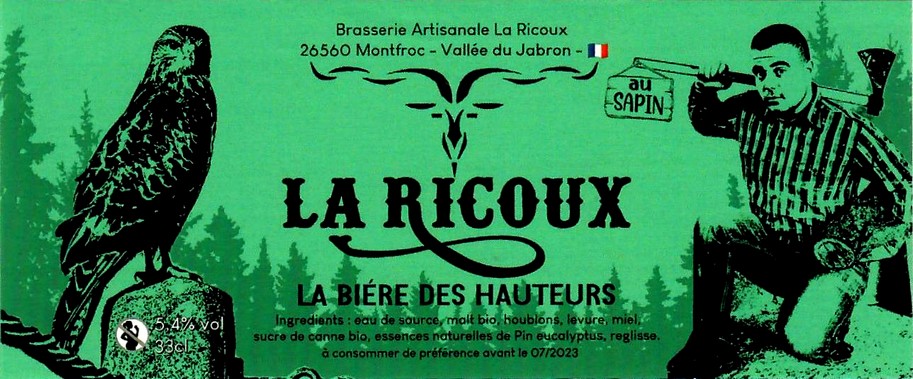 etiquette BRASSERIE LA RICOUX 07