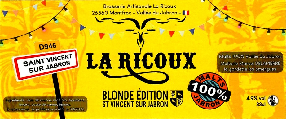 Etiquette BRASSERIE LA RICOUX 13