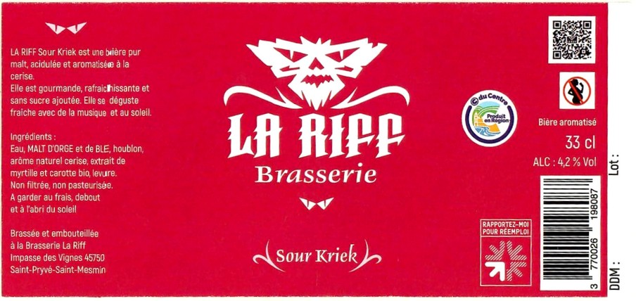 Etiquette BRASSERIE LA RIFF 12