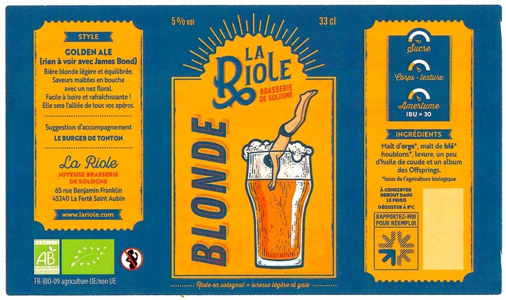 Etiquette BRASSERIE LA RIOLE 06