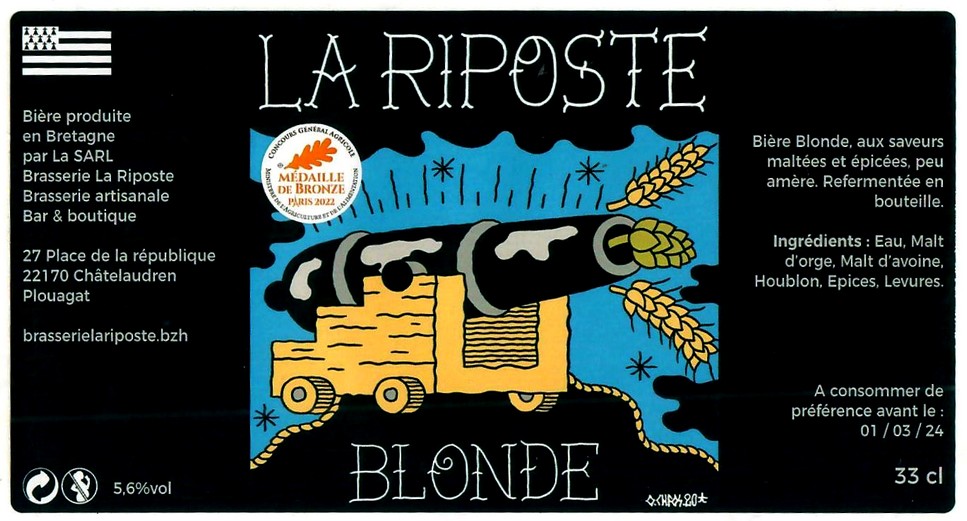 Etiquette BRASSERIE LA RIPOSTE 02