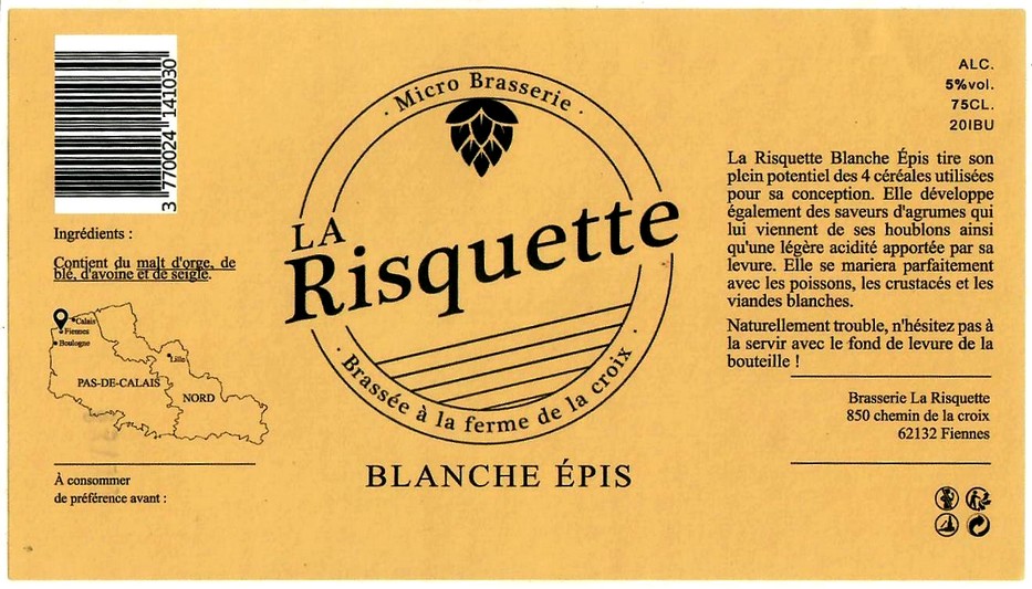 Etiquette BRASSERIE LA RISQUETTE 02