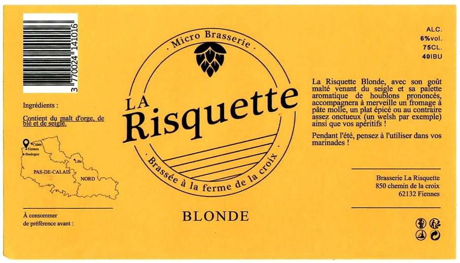 Etiquette BRASSERIE LA RISQUETTE 03