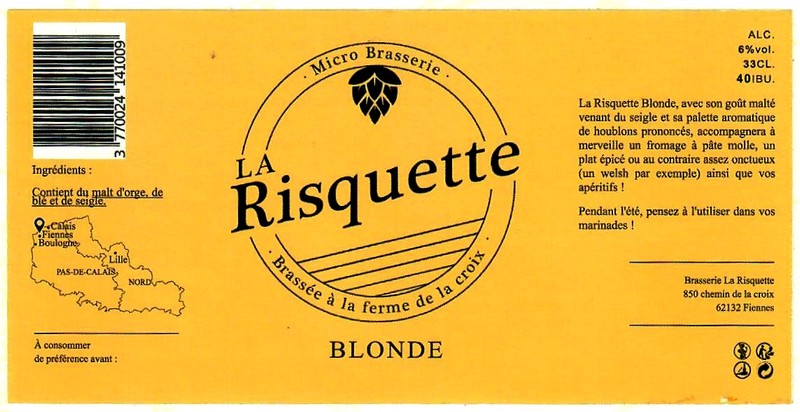 Etiquette BRASSERIE LA RISQUETTE 05