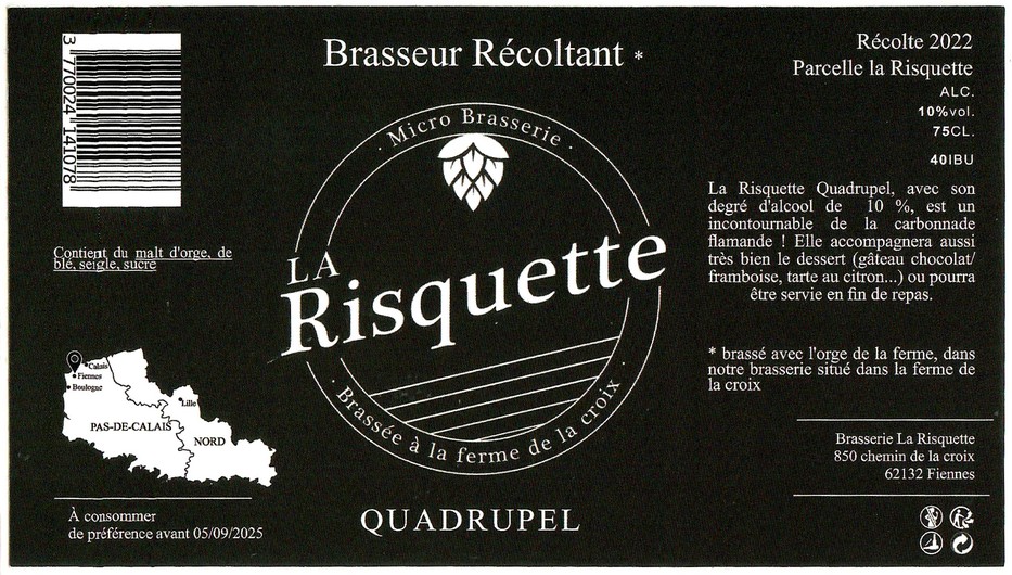 Etiquette BRASSERIE LA RISQUETTE 12