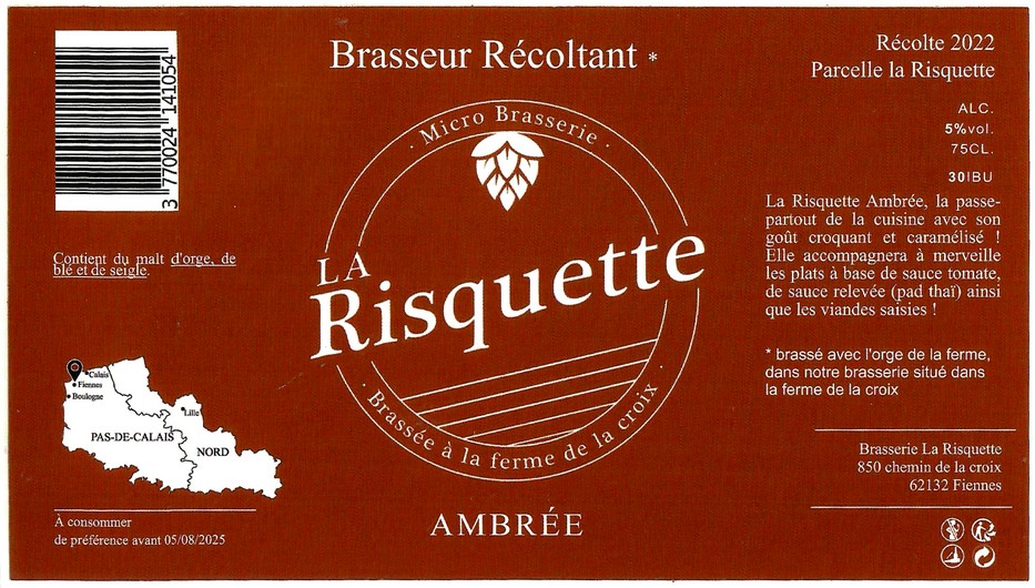 Etiquette BRASSERIE LA RISQUETTE 13