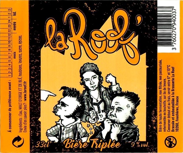 Etiquette BRASSERIE LA ROOF 25