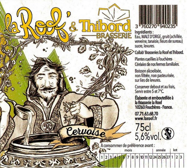 Etiquette BRASSERIE LA ROOF 43