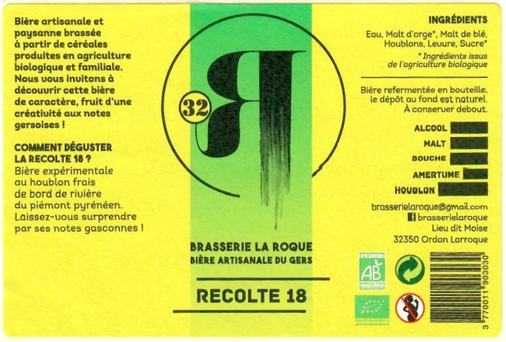 Etiquette BRASSERIE LA ROQUE 01