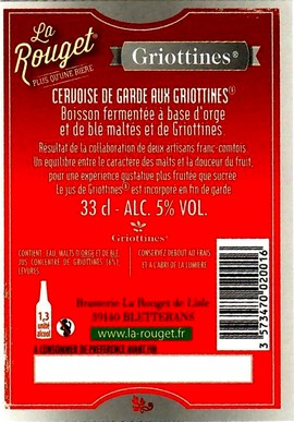 etiquette BRASSERIE LA ROUGET DE LISLE 100B