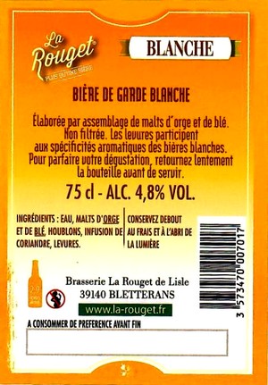 etiquette BRASSERIE LA ROUGET DE LISLE 114B