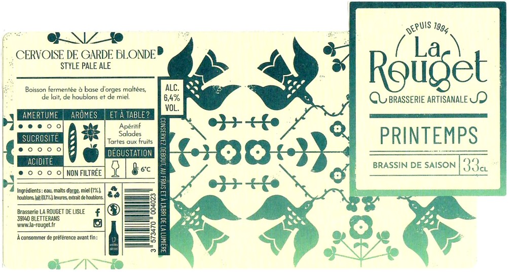 Etiquette BRASSERIE LA ROUGET DE LISLE 135