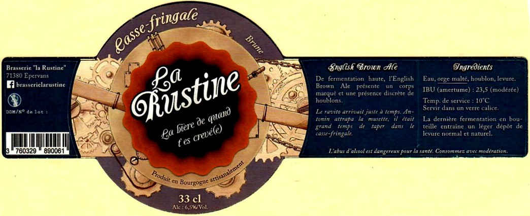 Etiquette BRASSERIE LA RUSTINE 02