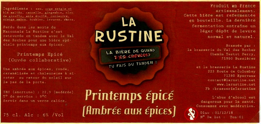 Etiquette BRASSERIE LA RUSTINE 03