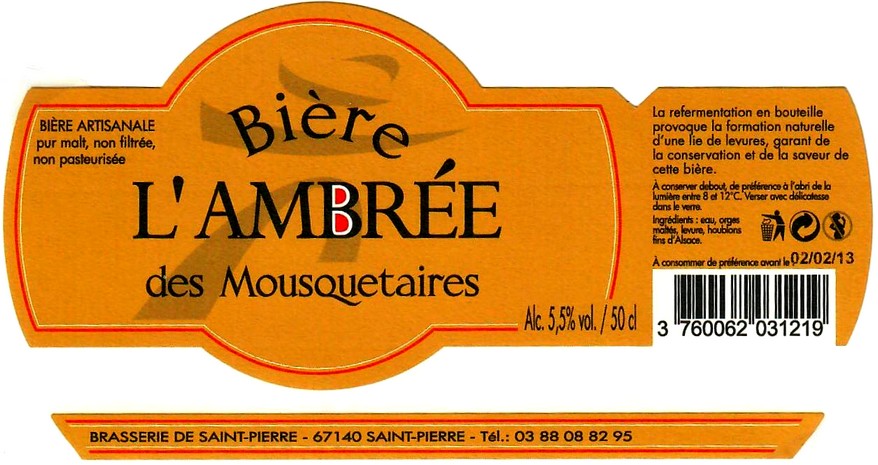 etiquette BRASSERIE DE SAINT PIERRE 66