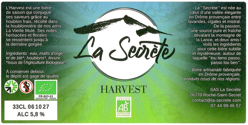 Etiquette BRASSERIE LA SECRETE 02