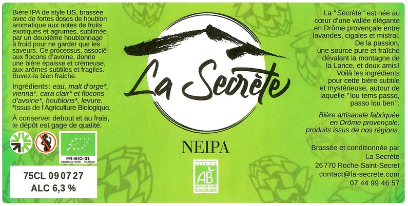 Etiquette BRASSERIE LA SECRETE 03