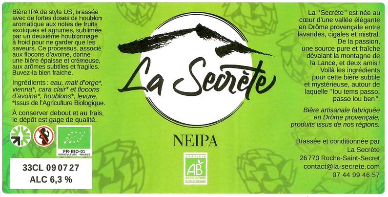 Etiquette BRASSERIE LA SECRETE 05